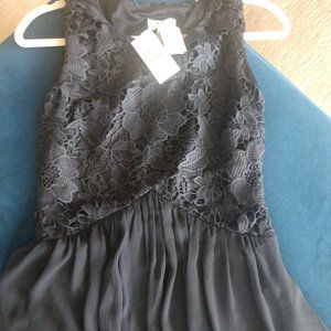 Black tea length dress with lace top-nwt